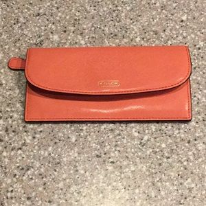 Coach Slim Envelope Wallet coral